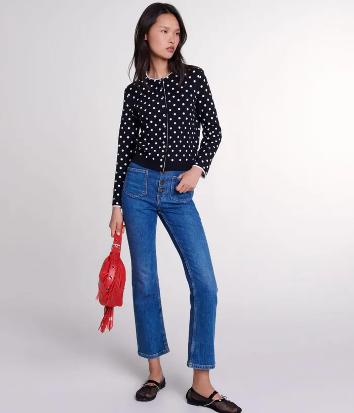 Maje Fancy Knit Cardigan Women Sweaters and Cardigans