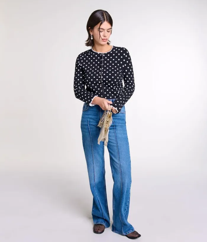 Maje Fancy Knit Cardigan Women Sweaters and Cardigans