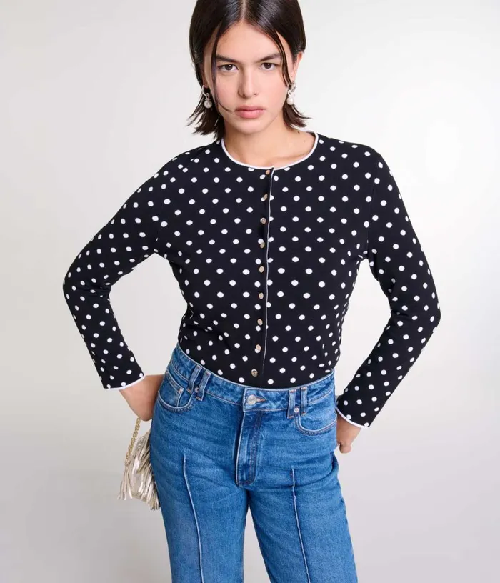 Maje Fancy Knit Cardigan Women Sweaters and Cardigans