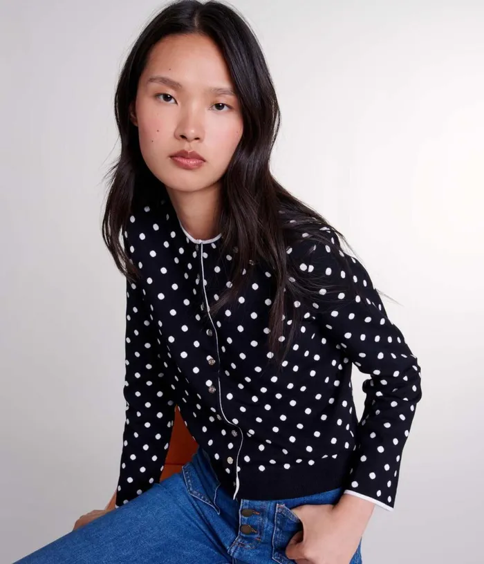 Maje Fancy Knit Cardigan Women Sweaters and Cardigans
