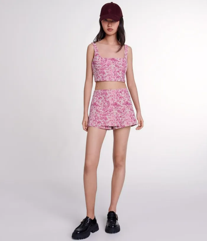 Maje Layered Shorts Women Skirts and Shorts