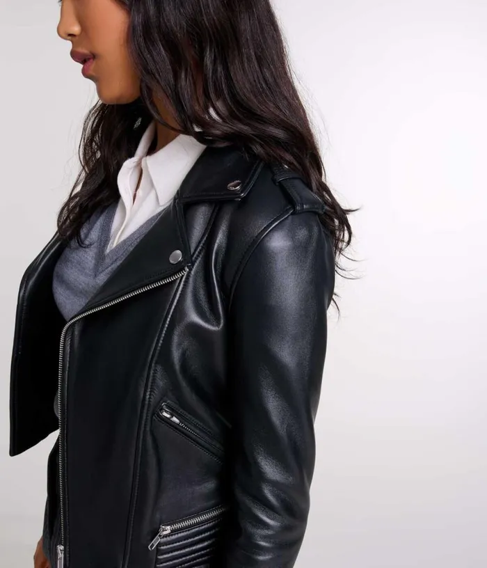 Maje Leather Bikerstyle Jacket Women Blazers and Jackets Maje Leather Bikerstyle Jacket Women Blazers and Jackets