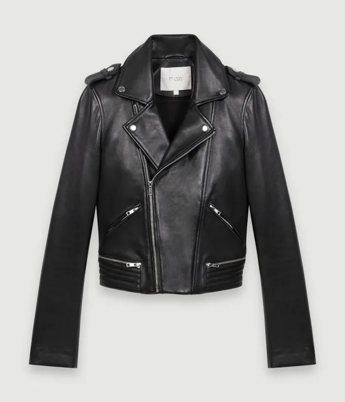Maje Leather Bikerstyle Jacket Women Blazers and Jackets Maje Leather Bikerstyle Jacket Women Blazers and Jackets
