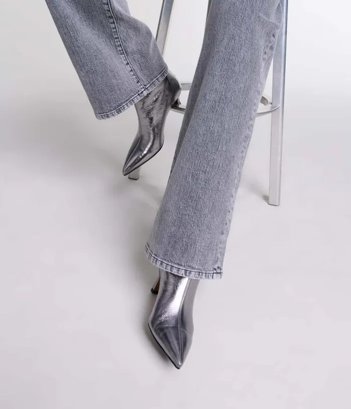 Maje Metallic Pointedtoe Boots Women Booties and Boots
