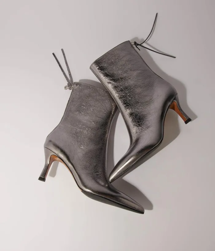Maje Metallic Pointedtoe Boots Women Booties and Boots