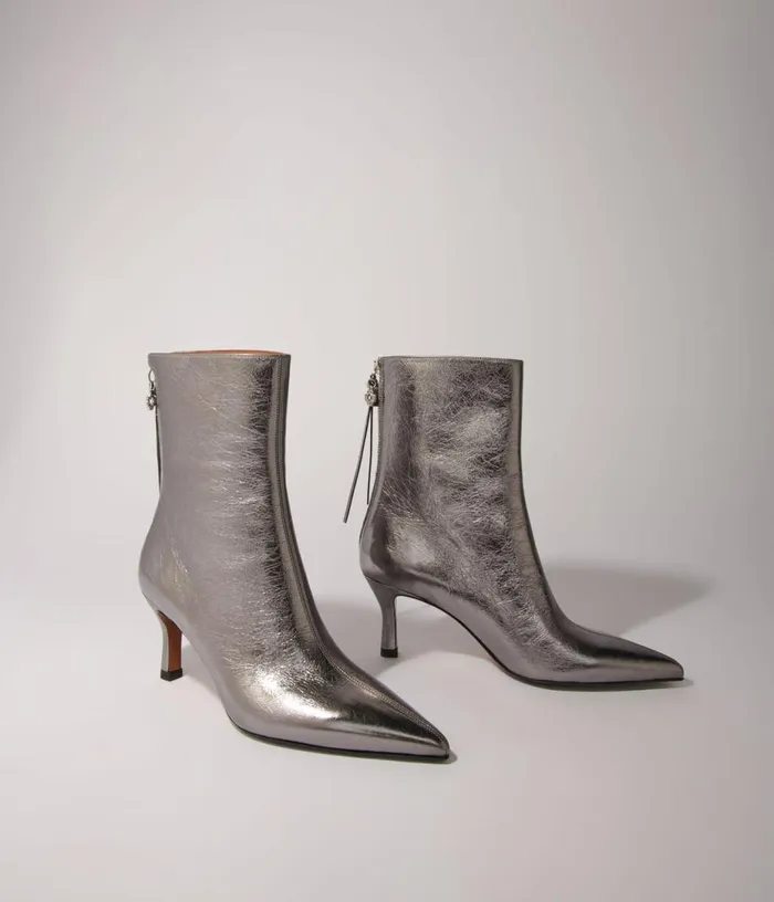 Maje Metallic Pointedtoe Boots Women Booties and Boots