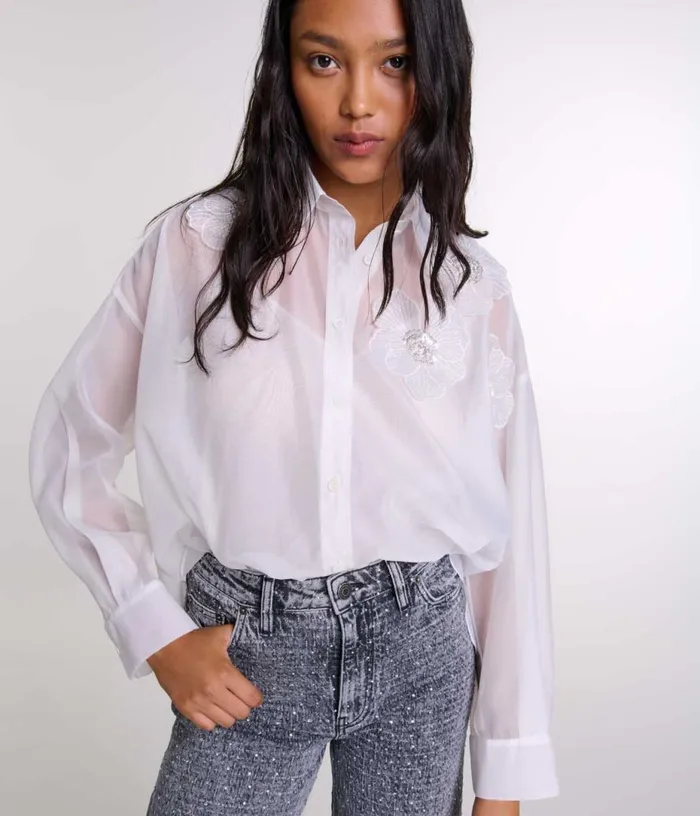 Maje Organza Shirt Women Tops and Shirts