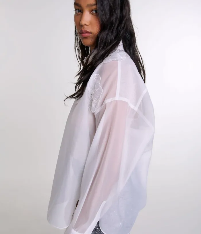 Maje Organza Shirt Women Tops and Shirts