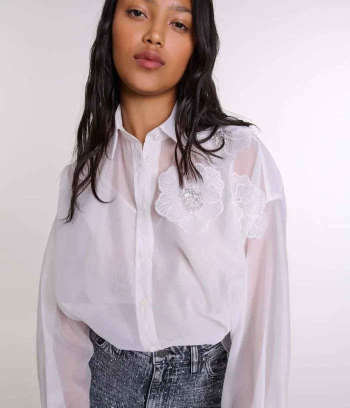 Maje Organza Shirt Women Tops and Shirts