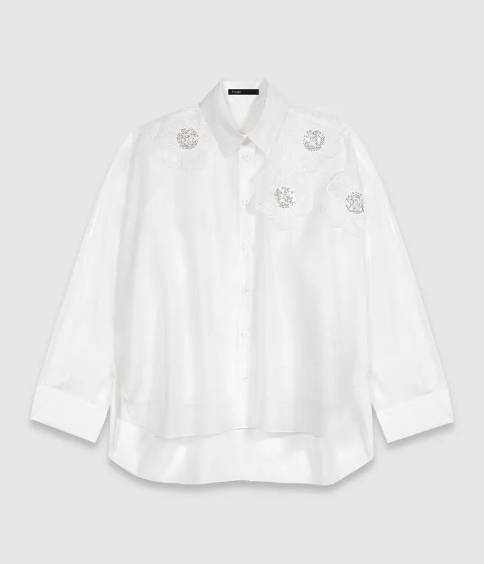 Maje Organza Shirt Women Tops and Shirts