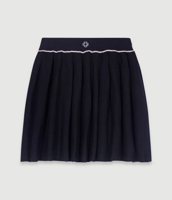 Maje Pleated Knit Short Skirt Women Skirts and Shorts