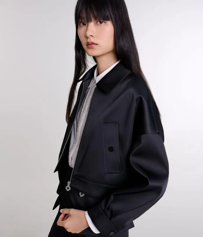 Maje Satin Jacket Women Blazers and Jackets