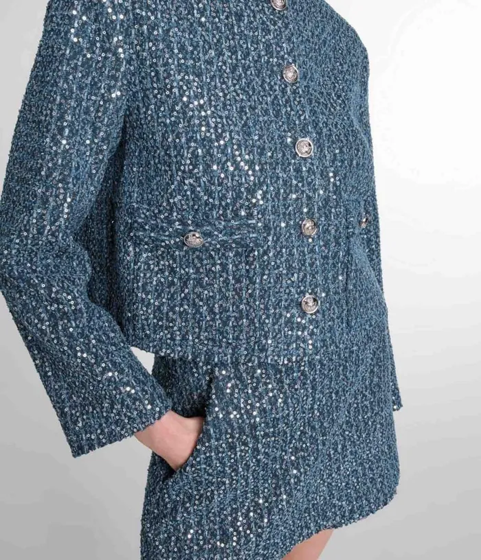 Maje Sequinned Tweed Jacket Women Blazers and Jackets