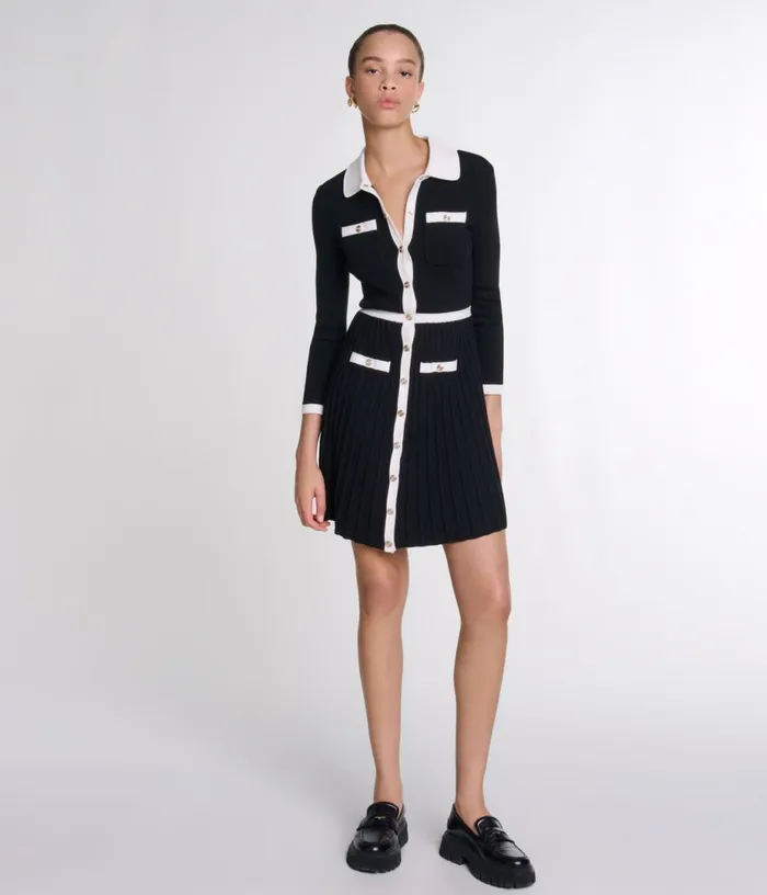 Maje Short Knit Dress Women Dresses