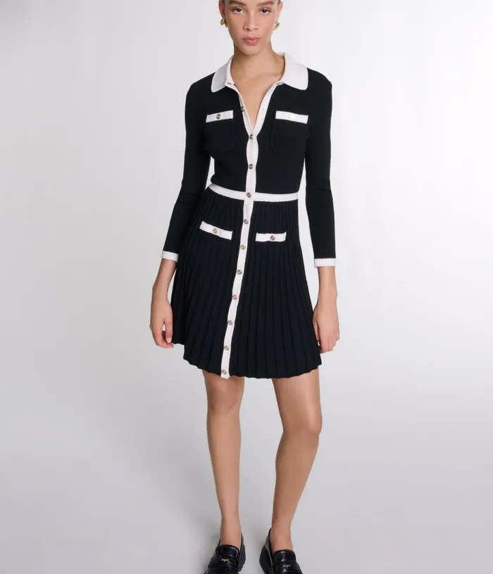 Maje Short Knit Dress Women Dresses