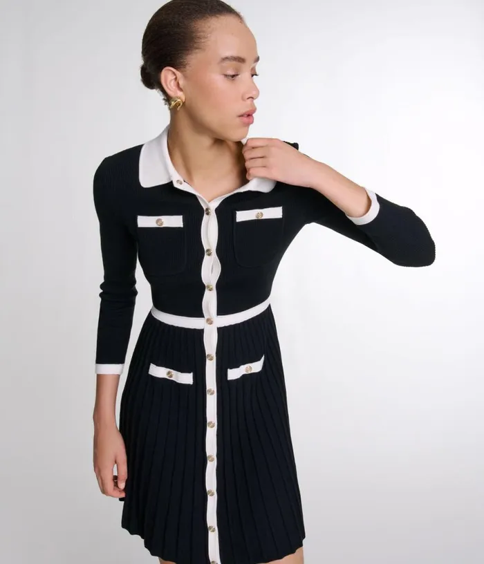 Maje Short Knit Dress Women Dresses