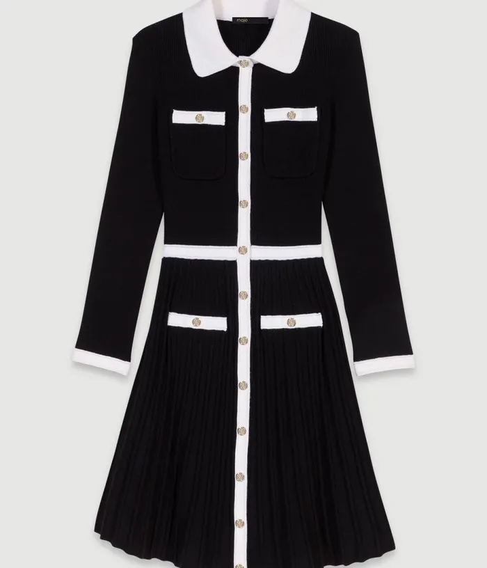 Maje Short Knit Dress Women Dresses