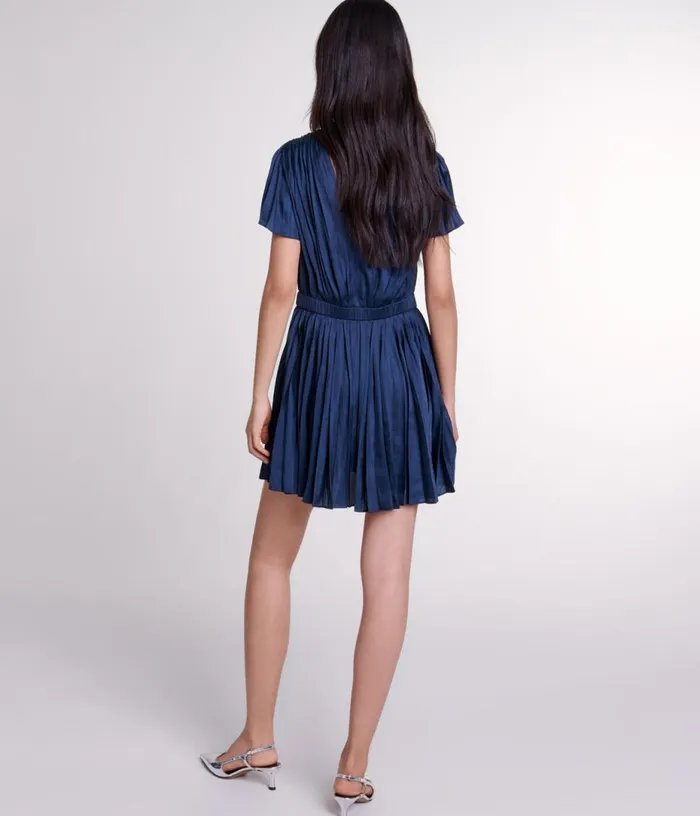 Maje Short Pleated Dress Women Dresses
