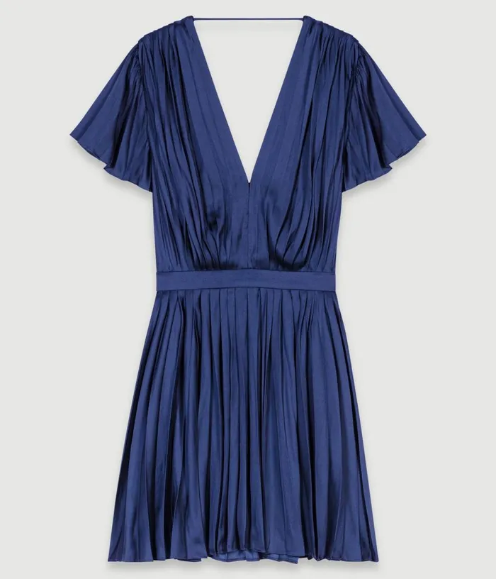 Maje Short Pleated Dress Women Dresses