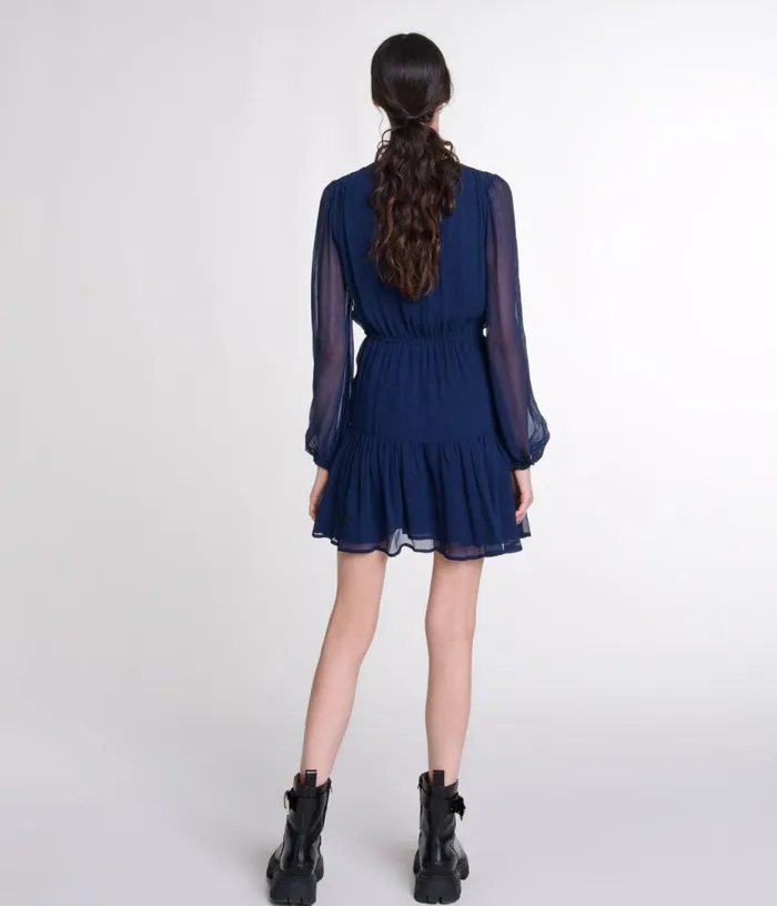 Maje Short Ruffled Dress Women Dresses