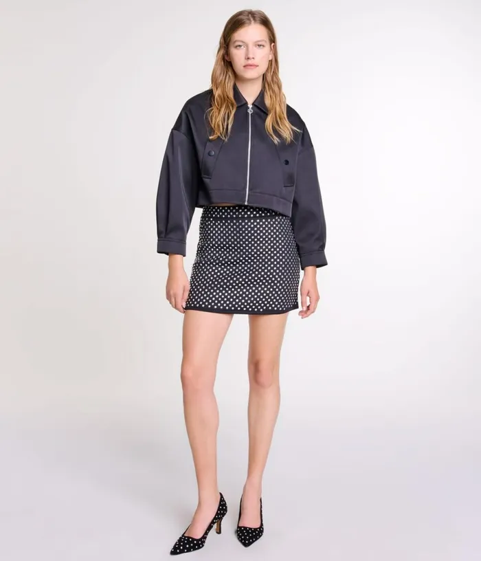 Maje Short Skirt With Rhinestones Women Skirts and Shorts