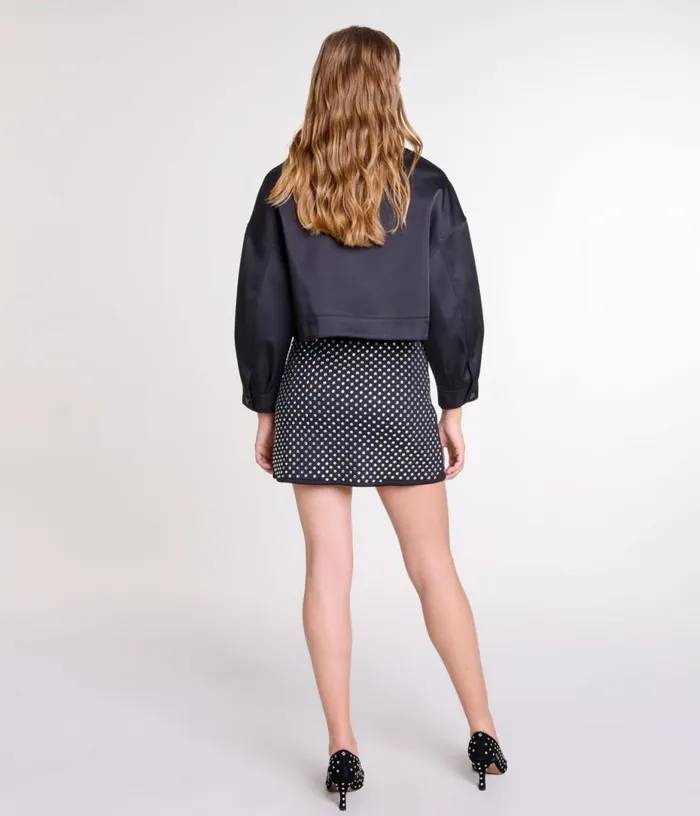 Maje Short Skirt With Rhinestones Women Skirts and Shorts