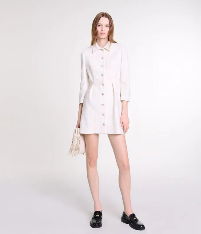 Maje Short Tweed Dress Women Dresses