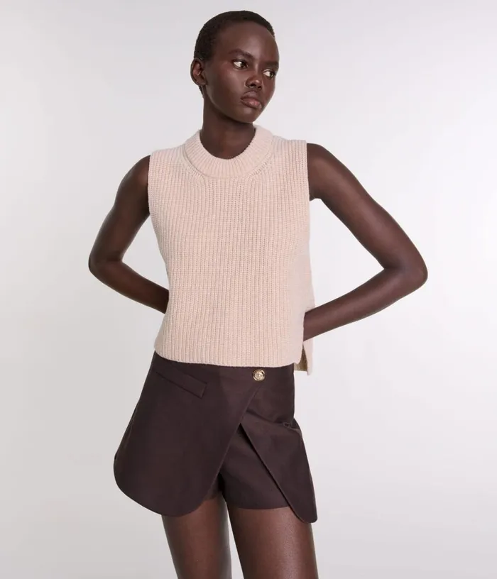 Maje Sleeveless Wool Jumper Women Sweaters and Cardigans