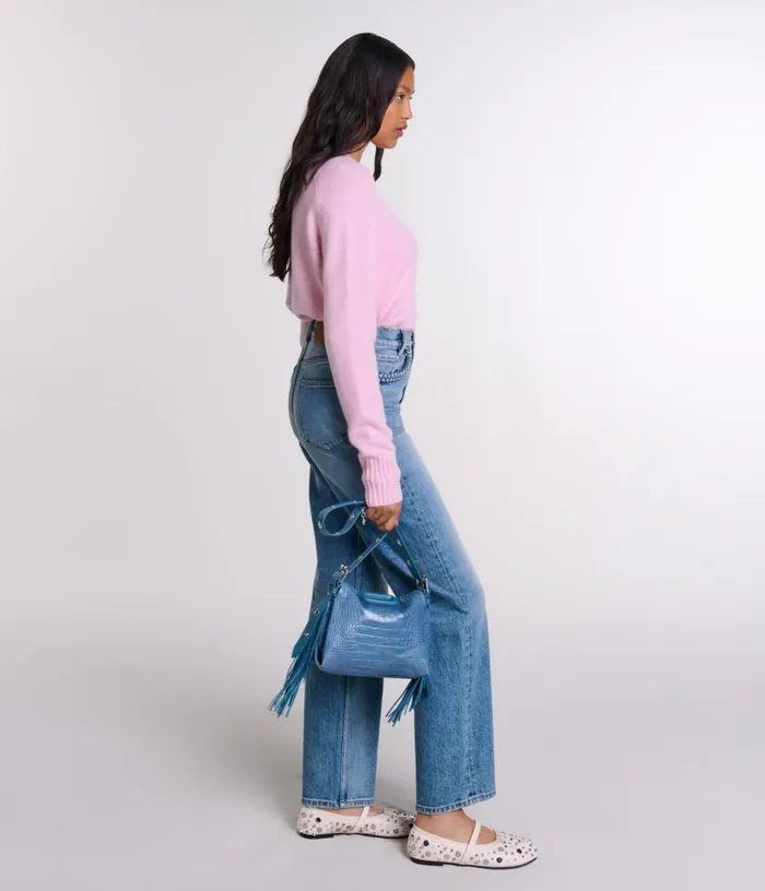 Maje Straightleg Braided Detail Jeans Women Pants and Jeans
