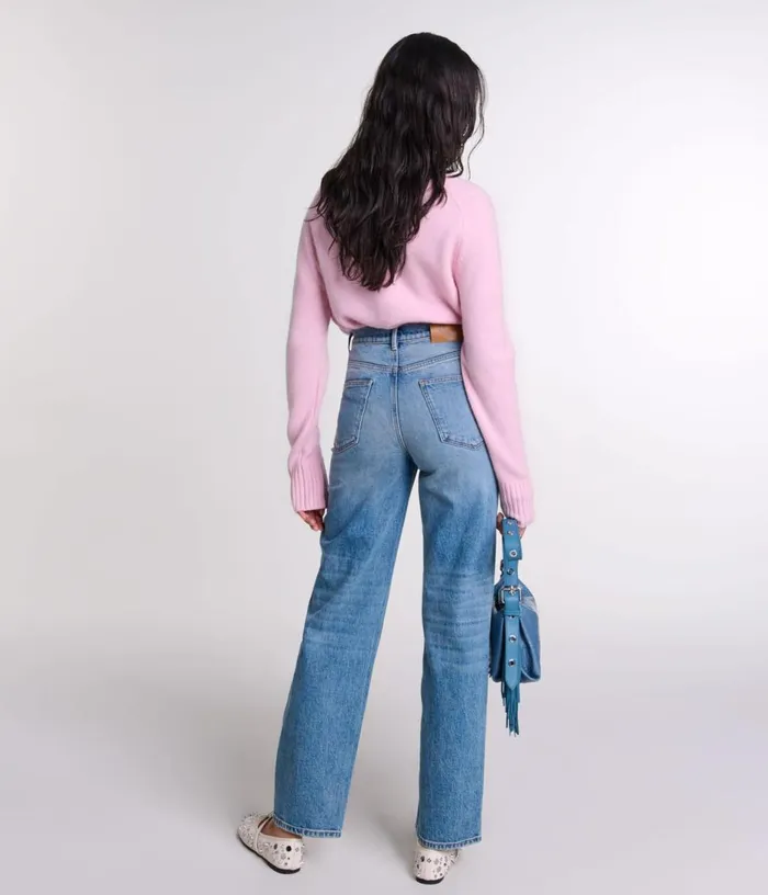 Maje Straightleg Braided Detail Jeans Women Pants and Jeans