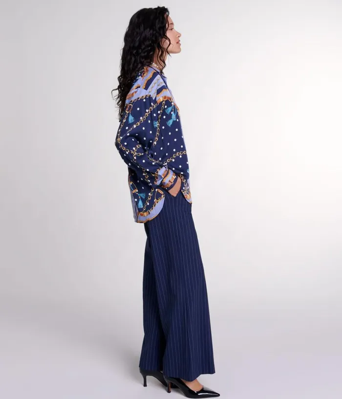Maje Striped Trousers Women Pants and Jeans