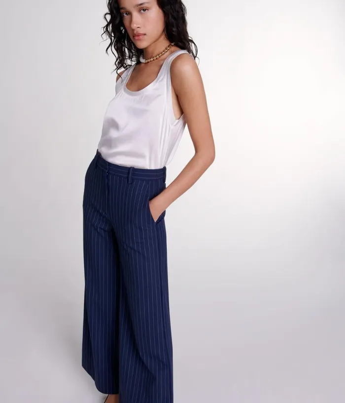 Maje Striped Trousers Women Pants and Jeans