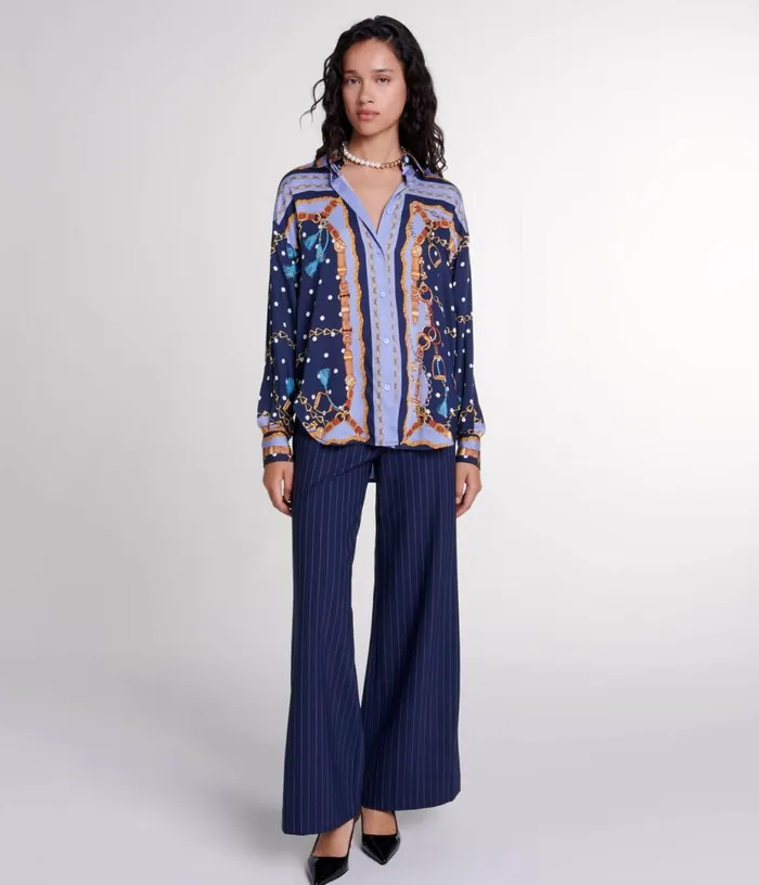 Maje Striped Trousers Women Pants and Jeans