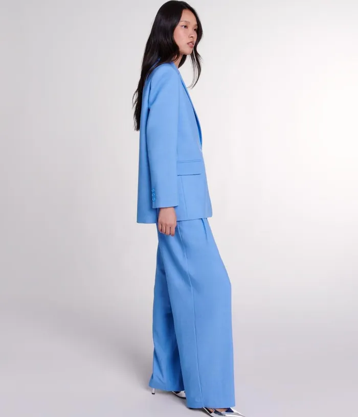 Maje Wideleg Suit Trousers With Pleats Women Pants and Jeans