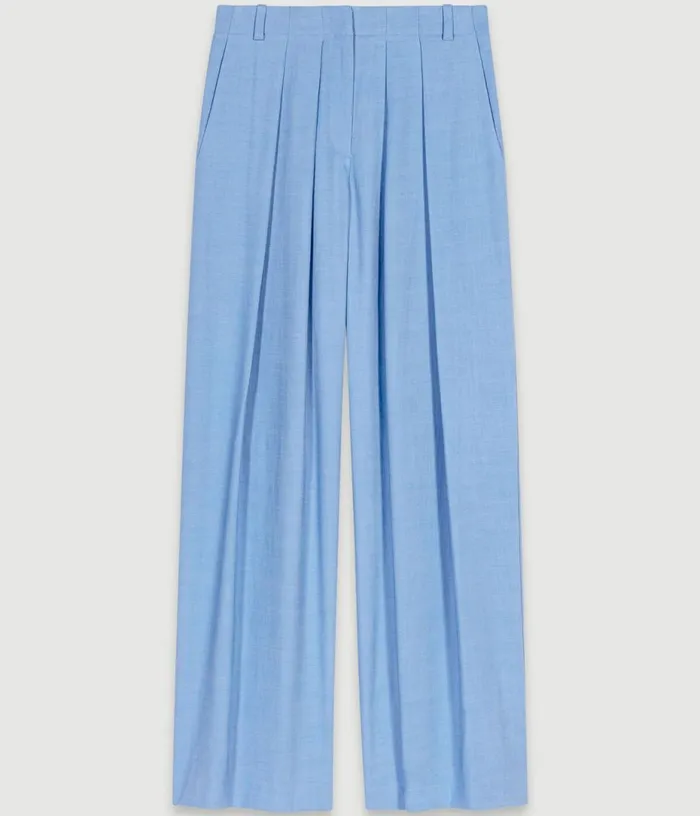 Maje Wideleg Suit Trousers With Pleats Women Pants and Jeans