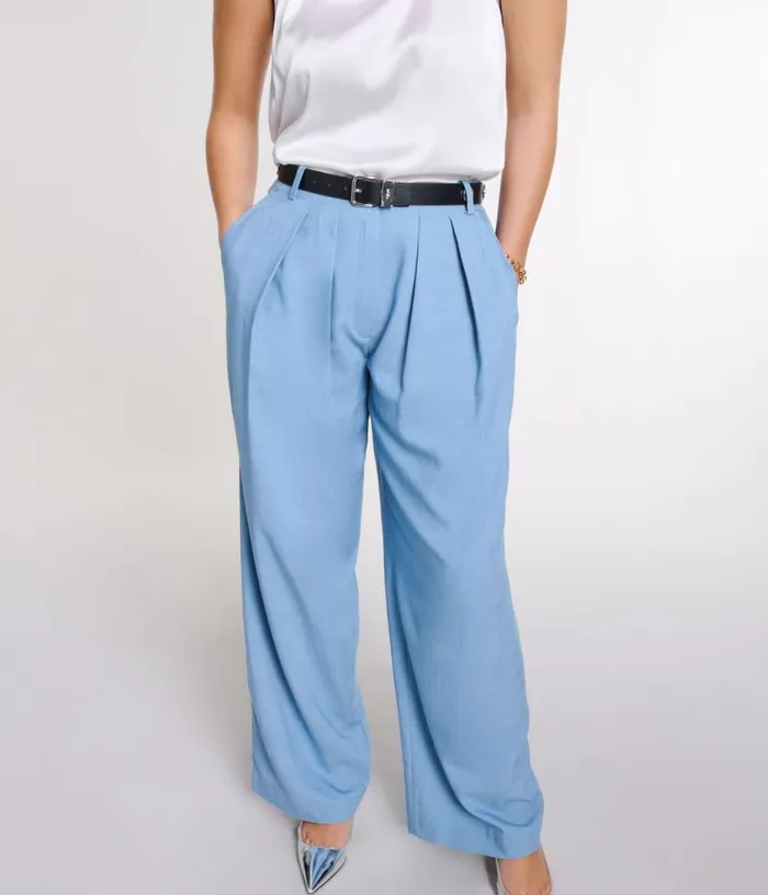 Maje Wideleg Suit Trousers With Pleats Women Pants and Jeans