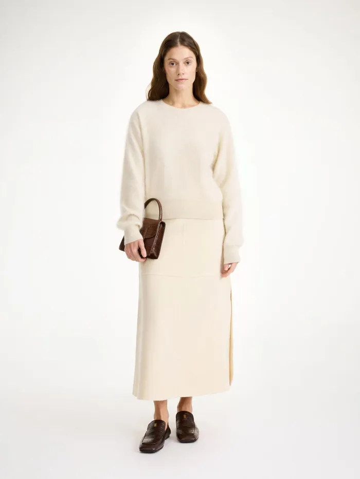 Mantea Cashmere Sweater Oyster Gray Women By Malene Birger Knitwear