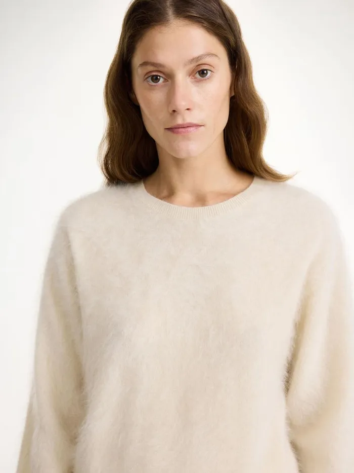 Mantea Cashmere Sweater Oyster Gray Women By Malene Birger Knitwear