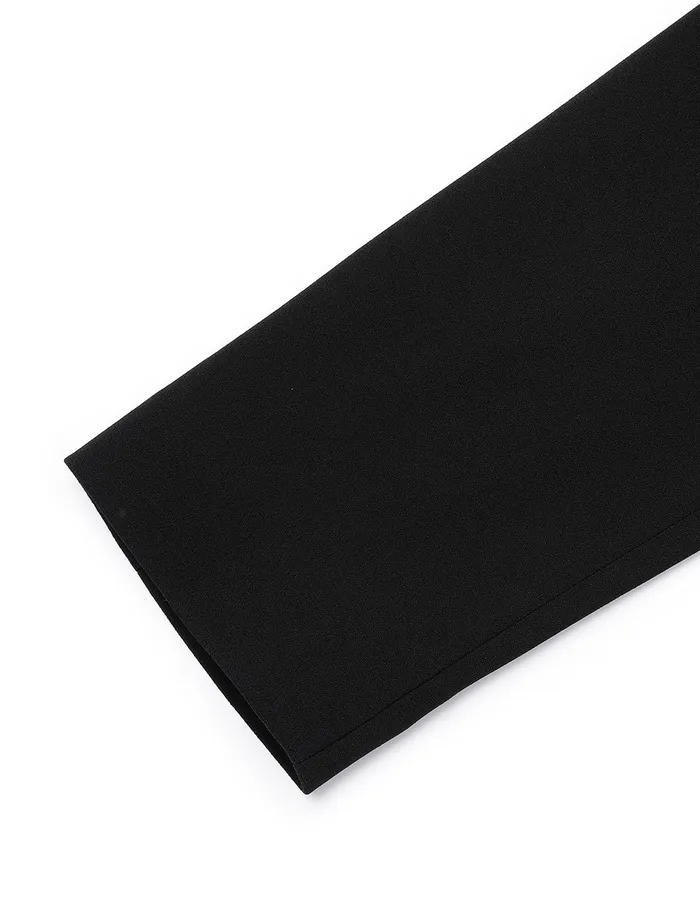 MARYLING Blazers Classic Black Flip Collar DoubleBreasted Suit Black 8211 Women MARYLING Blazers Classic Black Flip Collar DoubleBreasted Suit Black 8211 Women
