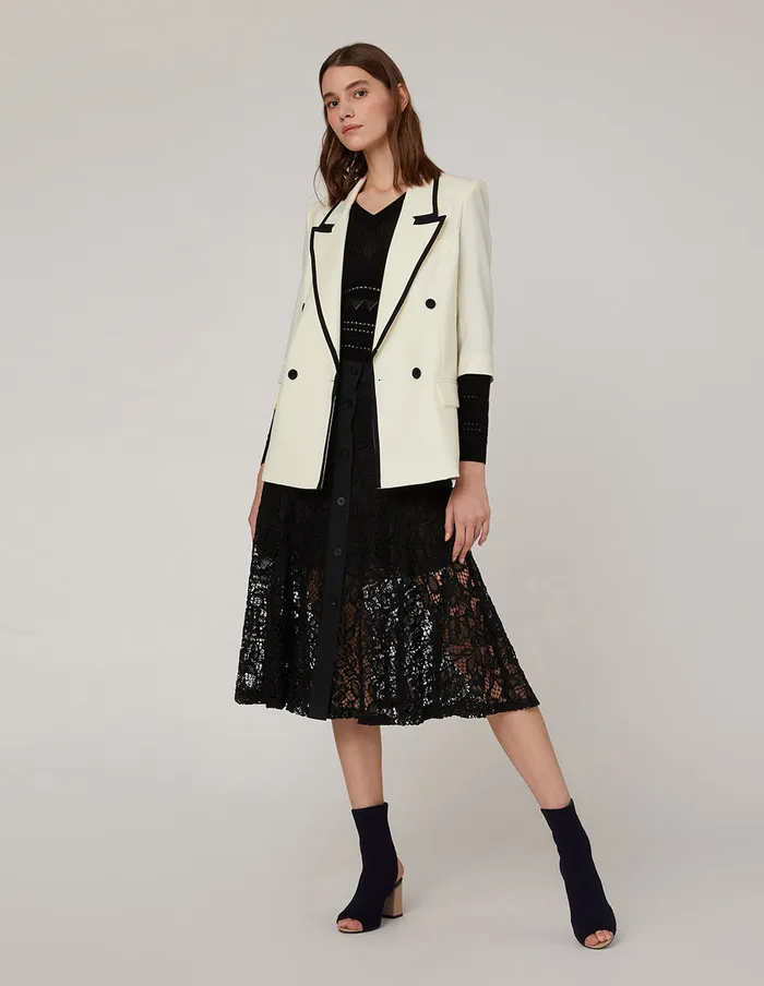 MARYLING Blazers CONTRAST EDGE DOUBLE BREASTED BLAZER Mix 8211 Women