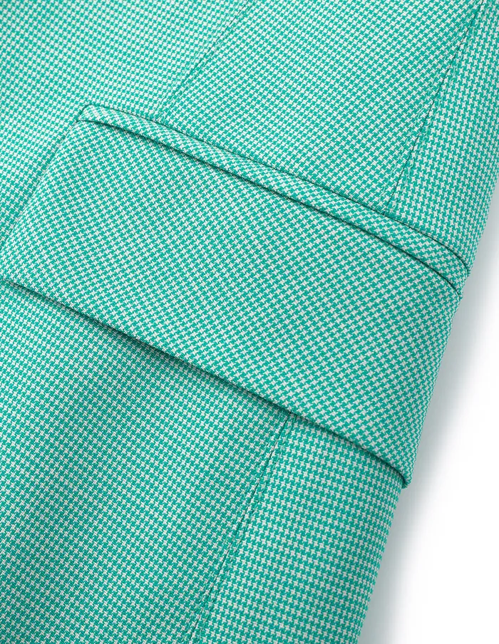 MARYLING Blazers Light Green Microcheck Houndstooth Blazer Mix 8211 Women MARYLING Blazers Light Green Microcheck Houndstooth Blazer Mix 8211 Women