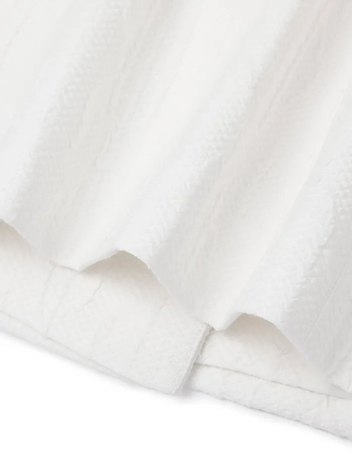 MARYLING Blazers OffWhite Turned Collar Short Sleeve Fitted Jacquard Jacket White 8211 Women MARYLING Blazers OffWhite Turned Collar Short Sleeve Fitted Jacquard Jacket White 8211 Women