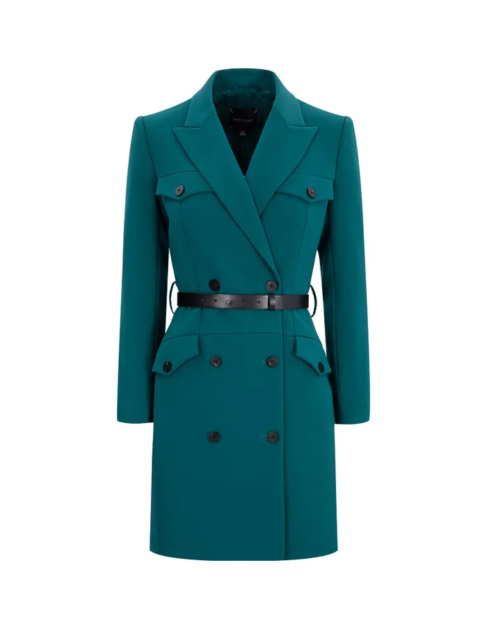 MARYLING Blazers Straight DoubleBreasted Blazer Green 8211 Women MARYLING Blazers Straight DoubleBreasted Blazer Green 8211 Women