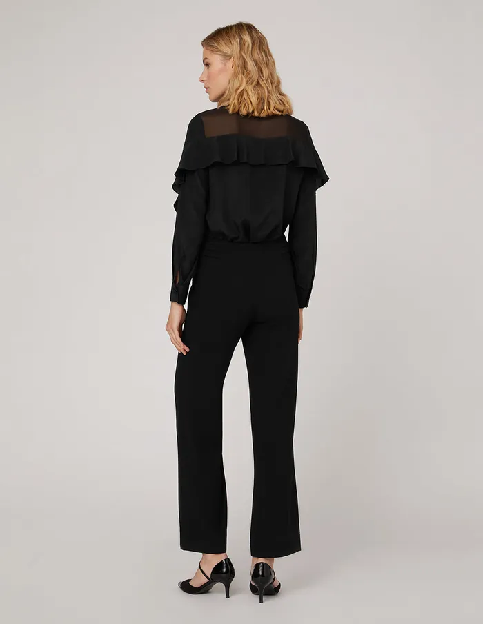 MARYLING Blouse RUFFLE SLEEVES SILK BLOUSE Black 8211 Women MARYLING Blouse RUFFLE SLEEVES SILK BLOUSE Black 8211 Women