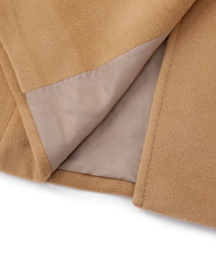 MARYLING Jacket and Coat Beige Large Lapel DoubleBreasted Wool Coat Sand 8211 Women MARYLING Jacket and Coat Beige Large Lapel DoubleBreasted Wool Coat Sand 8211 Women