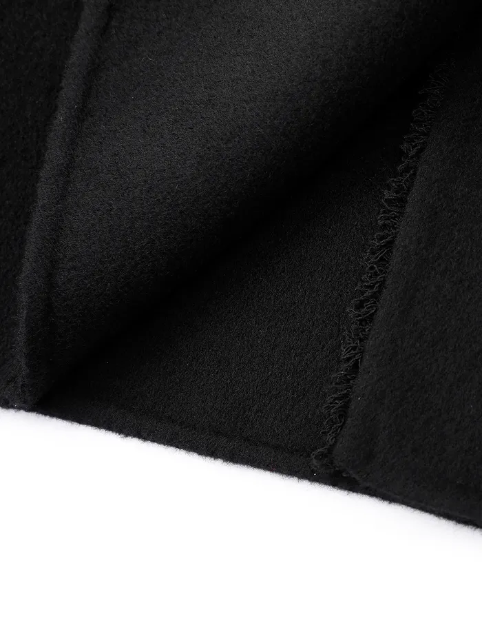 MARYLING Jacket and Coat Black DoubleSided Woolen Lapels MidLength Wool Coat Black 8211 Women MARYLING Jacket and Coat Black DoubleSided Woolen Lapels MidLength Wool Coat Black 8211 Women