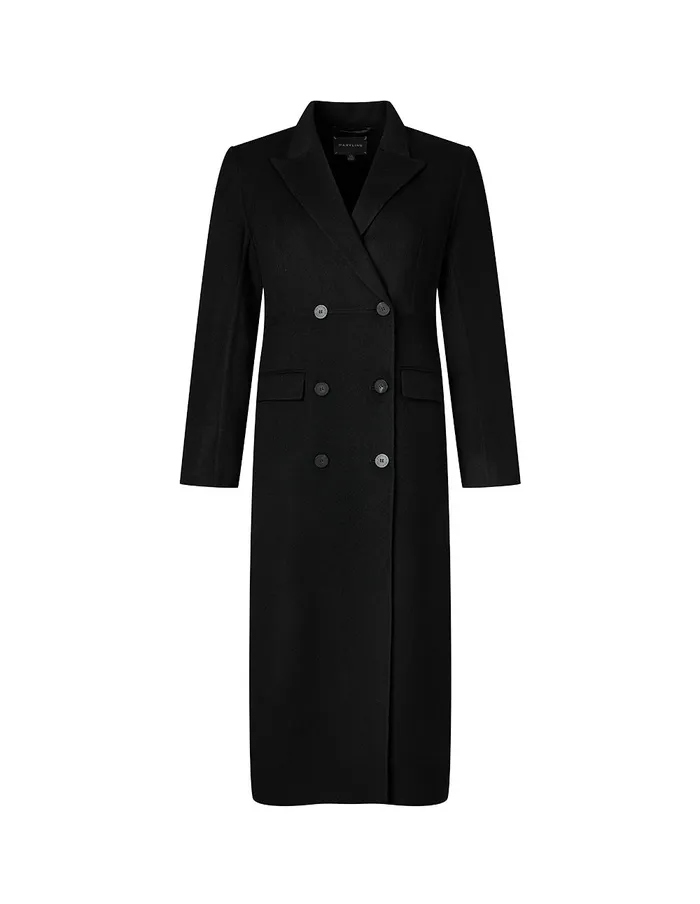 MARYLING Jacket and Coat Black Suit Collar Doublesided Woolen Long Coat Black 8211 Women MARYLING Jacket and Coat Black Suit Collar Doublesided Woolen Long Coat Black 8211 Women