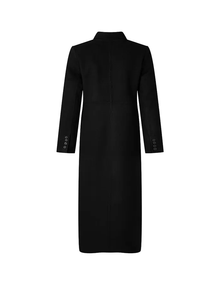 MARYLING Jacket and Coat Black Suit Collar Doublesided Woolen Long Coat Black 8211 Women MARYLING Jacket and Coat Black Suit Collar Doublesided Woolen Long Coat Black 8211 Women