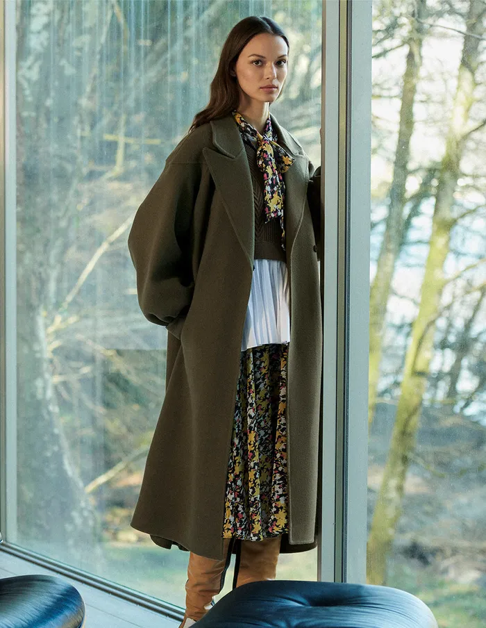 MARYLING Jacket and Coat British Style Army Green Loose A Swing Coat Green 8211 Women MARYLING Jacket and Coat British Style Army Green Loose A Swing Coat Green 8211 Women