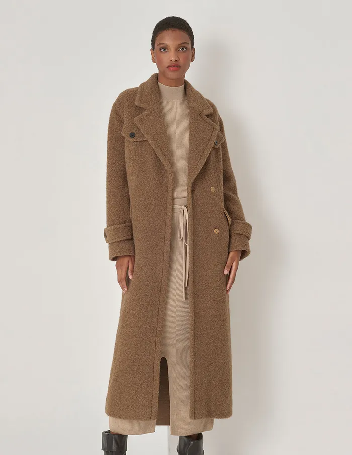 MARYLING Jacket and Coat Camel Lapel Contrast Button Coat Camel 8211 Women MARYLING Jacket and Coat Camel Lapel Contrast Button Coat Camel 8211 Women